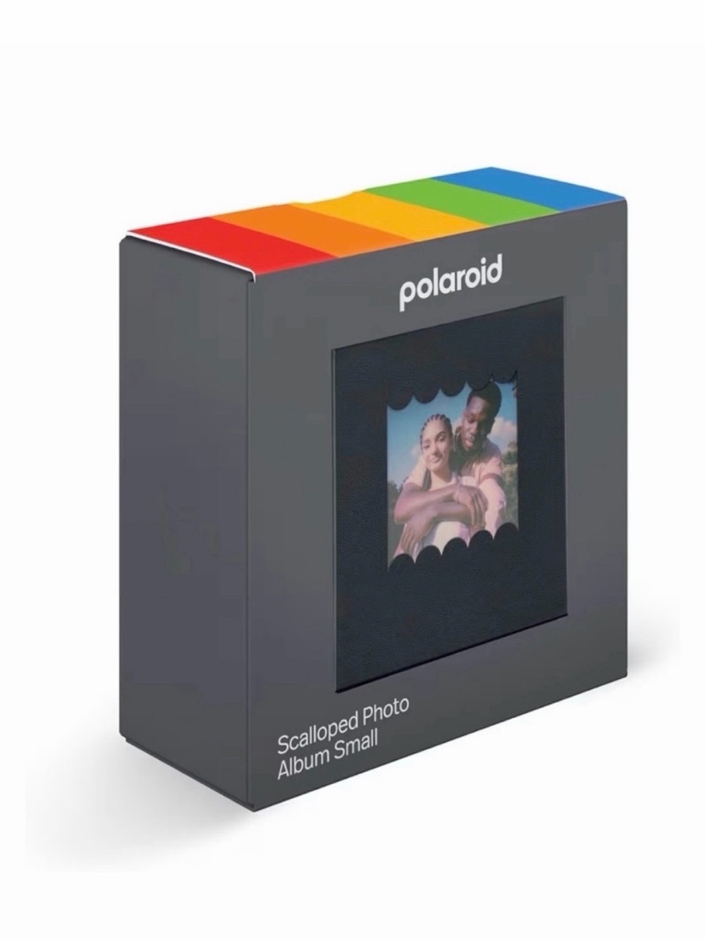 Polaroid Small Scalloped Photo Album - Black with Rainbow Accent